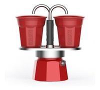 Bialetti Set Moka Mini Express Kandisky 2 tasses (90 ml) + 2 tasses à café Rouge Aluminium