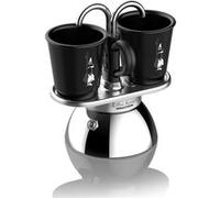 Bialetti – Set cafetière italienne + 2 tasses – Mini-induction – 100 ml – Inox / Noir