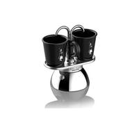 Bialetti – Set cafetière italienne + 2 tasses – Mini-induction – 100 ml – Inox / Noir
