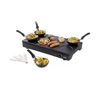 Set mini woks, crêpière et gril 1000w noir