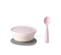 Set Miniware First Bites: Un bol, une ventouse amovible & une cuillère d'apprentissage. Accompagne la diversification alimentaire menée l’enfant (DME) Écologique & sans BPA. Lavable au lave-vaisselle