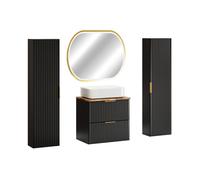Set miroir Comad Apollo 2 LUSTRO APOLLO 2 900X700, armoire Comad Adel Black ADEL BLACK 80-01-B-1D, ADEL BLACK 82-60-B-2S, UM-6289MAGIC50DP, NATURE WOTAN 89-60-46 M