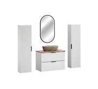 Set miroir Comad Apollo 2 LUSTRO LED CZARNE APOLLO 2 900X500, armoire Comad Adel White ADEL WHITE 82-80-B-2S, ADELWHITE80-01-B-1D, UN-ANNA-MY1, NATURE WOTAN 89-80-46 M