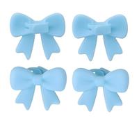 Set mit 2 Paaren blauer Kopfhörer-Zubehörteile, dekorative 10-cm-Silikonschleifen, trendige Ornamente für Ohrhörer, weich, leicht zu reinigen und angenehm zu tragen