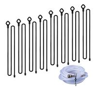 Set mit 8 wiederverwendbaren silikonbeschichteten Kabelbindern, 32 x 0,2 Zoll, schwarz, flexibel mit innenliegendem Draht, Kabelorganisator zum Bündeln und Befestigen für Innen- und Außenbereich