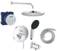 Set mitigeur bain-douche Grohe Essence 24058001, douche à effet de pluie Grohe Vitalio Start Shower System 26815000, 35600000, 27851000, 26962001, 27940001, 28741002