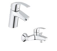 Set mitigeur bain-douche Grohe Eurosmart 33300002, mitigeur de lavabo Grohe Eurosmart 33265002