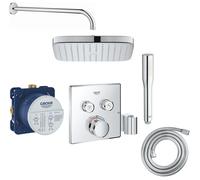 Set mitigeur bain-douche Grohe Grohtherm SmartControl 29125000, douche à effet de pluie Grohe Vitalio Comfort 26695000, 35600000, 27400000, 27851000, 28741002