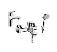 Set mitigeur bain-douche Hansgrohe Focus 31940000, mitigeur de lavabo Hansgrohe Focus 31607000, 27592000