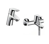 Set mitigeur bain-douche Hansgrohe Focus 31940000, mitigeur de lavabo Hansgrohe Focus 31730000