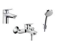 Set mitigeur bain-douche Hansgrohe Logis 71400000, mitigeur de lavabo Hansgrohe Logis 71100000, 27592000