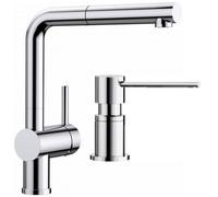 Set mitigeur de cuisine Blanco Linus-S 512402, distributeur de savon Blanco Lato 525808