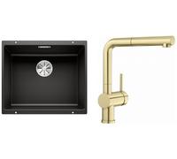 Set mitigeur de cuisine Blanco Linus-S 526684, évier en granit Blanco Subline 500-U 525995