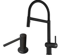 Set mitigeur de cuisine Franke Active Semi Pro Spray 115.0653.409, distributeur de savon Franke Comfort 112.0753.277