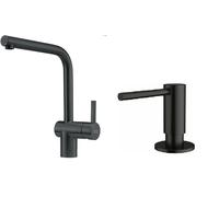 Set mitigeur de cuisine Franke Atlas 115.0550.424, distributeur de savon Franke Atlas 112.0717.102