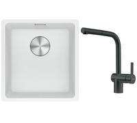 Set mitigeur de cuisine Franke Atlas 115.0550.427, évier en granit Franke Maris 125.0687.251