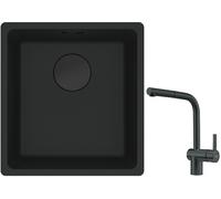 Set mitigeur de cuisine Franke Atlas 115.0550.427, évier en granit Franke Maris 125.0697.760