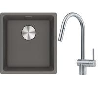 Set mitigeur de cuisine Franke Atlas 115.0590.047, évier en granit Franke Maris 125.0687.250