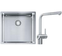 Set mitigeur de cuisine Franke Atlas Neo Sensor 115.0625.523, évier en acier inoxydable Franke Box 127.0453.655