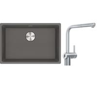 Set mitigeur de cuisine Franke Atlas Neo Sensor 115.0625.523, évier en granit Franke Maris 125.0687.258