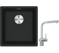 Set mitigeur de cuisine Franke Atlas Neo Sensor 115.0625.523, évier en granit Franke Maris 125.0687.249