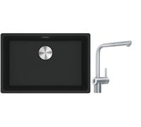 Set mitigeur de cuisine Franke Atlas Neo Sensor 115.0625.523, évier en granit Franke Maris 125.0687.256