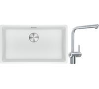 Set mitigeur de cuisine Franke Atlas Neo Sensor 115.0625.523, évier en granit Franke Maris 125.0687.263