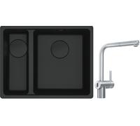 Set mitigeur de cuisine Franke Atlas Neo Sensor 115.0625.523, évier en granit Franke Maris 125.0697.756