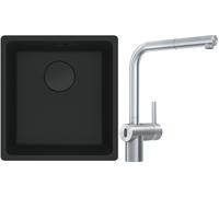 Set mitigeur de cuisine Franke Atlas Neo Sensor 115.0625.523, évier en granit Franke Maris 125.0697.760