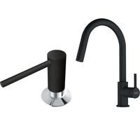 Set mitigeur de cuisine Franke Lina 115.0626.053, distributeur de savon Franke Comfort 112.0652.763