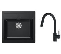 Set mitigeur de cuisine Franke Lina 115.0626.053, évier Tectonite Franke Sirius 114.0205.049