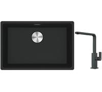 Set mitigeur de cuisine Franke Mythos 115.0550.441, évier en granit Franke Maris 125.0687.252