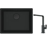 Set mitigeur de cuisine Franke Mythos 115.0550.441, évier en granit Franke Maris 125.0697.759