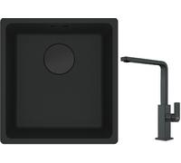 Set mitigeur de cuisine Franke Mythos 115.0550.441, évier en granit Franke Maris 125.0697.760