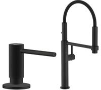 Set mitigeur de cuisine Franke Pescara 360 115.0545.136, distributeur de savon Franke Active SM 119.0547.906