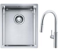 Set mitigeur de cuisine Franke Pescara L Slide-In 115.0538.940, évier en acier inoxydable Franke Box 127.0453.653