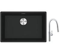 Set mitigeur de cuisine Franke Pescara L Slide-In 115.0538.940, évier en granit Franke Maris 125.0687.252