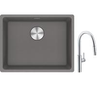 Set mitigeur de cuisine Franke Pescara L Slide-In 115.0538.940, évier en granit Franke Maris 125.0687.254
