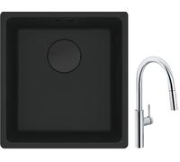 Set mitigeur de cuisine Franke Pescara L Slide-In 115.0538.940, évier en granit Franke Maris 125.0697.760