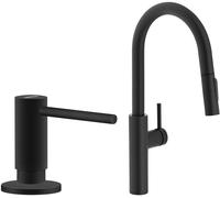 Set mitigeur de cuisine Franke Pescara L Slide-In 115.0575.968, distributeur de savon Franke Active SM 119.0547.906