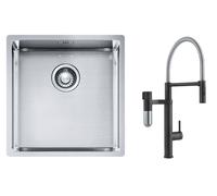 Set mitigeur de cuisine Franke Vital Semi-Pro 120.0621.313, évier en acier inoxydable Franke Box 127.0453.654