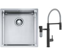 Set mitigeur de cuisine Franke Vital Semi-Pro 120.0621.313, évier en acier inoxydable Franke Box 127.0453.654