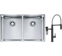 Set mitigeur de cuisine Franke Vital Semi-Pro 120.0621.313, évier en acier inoxydable Franke Box 127.0370.188