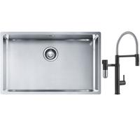 Set mitigeur de cuisine Franke Vital Semi-Pro 120.0621.313, évier en acier inoxydable Franke Box 127.0453.658