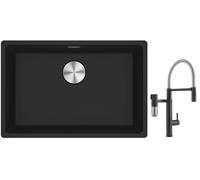 Set mitigeur de cuisine Franke Vital Semi-Pro 120.0621.313, évier en granit Franke Maris 125.0687.252