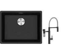 Set mitigeur de cuisine Franke Vital Semi-Pro 120.0621.313, évier en granit Franke Maris 125.0687.253