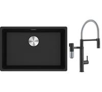Set mitigeur de cuisine Franke Vital Semi-Pro 120.0621.313, évier en granit Franke Maris 125.0687.257