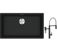 Set mitigeur de cuisine Franke Vital Semi-Pro 120.0621.313, évier en granit Franke Maris 125.0687.260