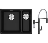 Set mitigeur de cuisine Franke Vital Semi-Pro 120.0621.313, évier en granit Franke Maris 125.0687.265
