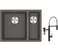 Set mitigeur de cuisine Franke Vital Semi-Pro 120.0621.313, évier en granit Franke Maris 125.0687.266